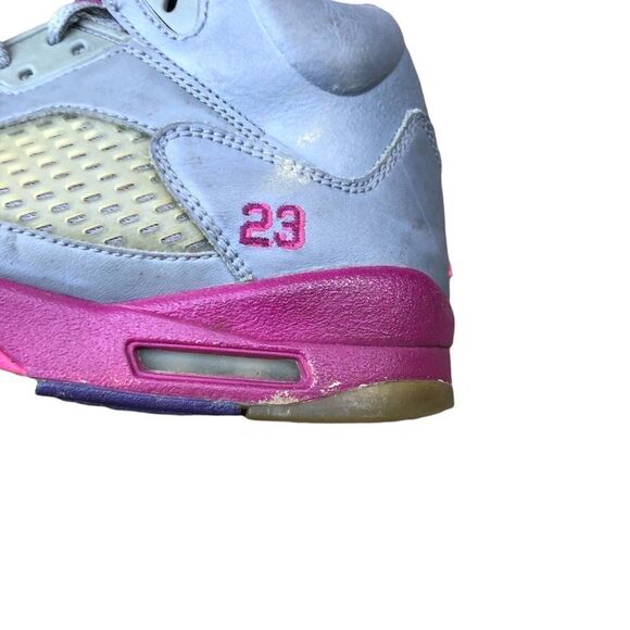 RARE 2013 Air Jordan 5 Retro Cement Grey Pink Size 7 - Picture 11 of 16